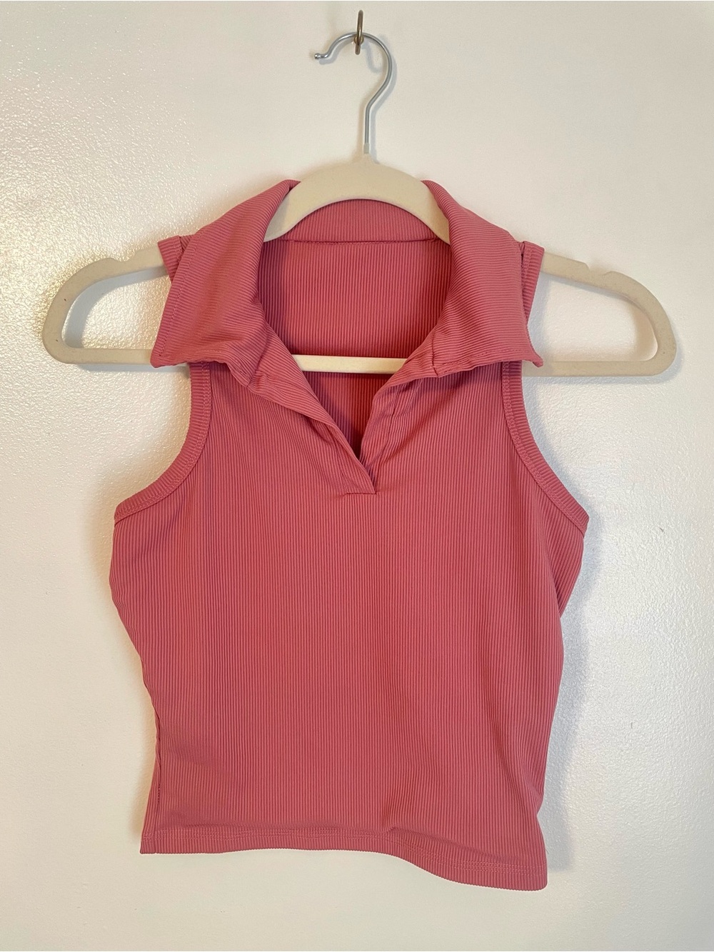 Pink collared athletic tank size medium